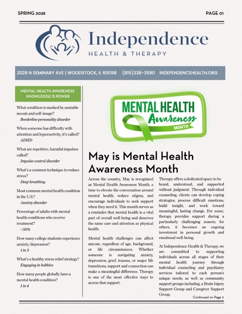 Independence Health & Therapy Spring Newsletter